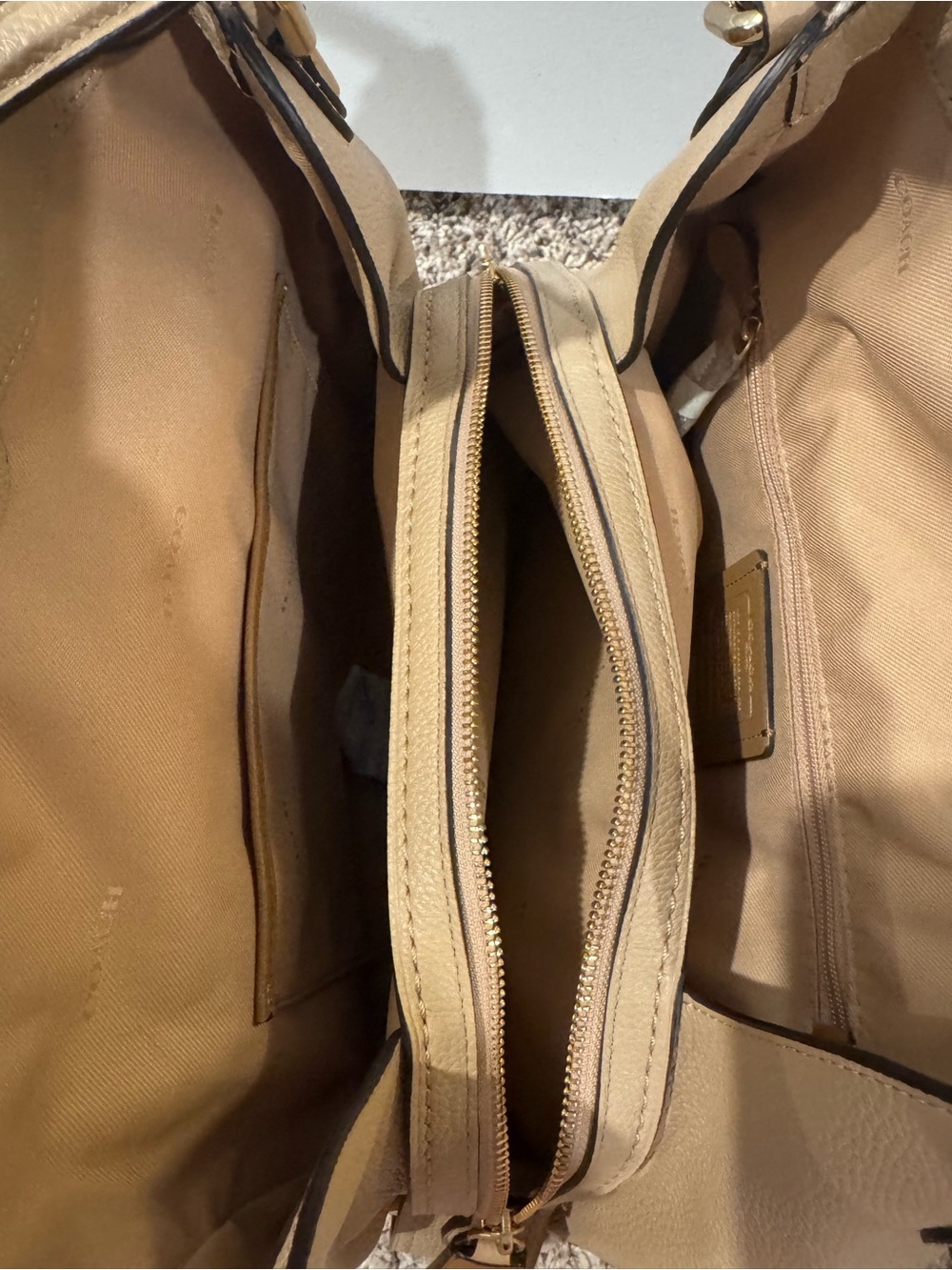 Coach Legacy Jacquard Canvas Edie 31 Shoulder Bag - Beechwood Gold - Picture 8 of 13